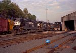 A collection of NS locos outside the engine shop